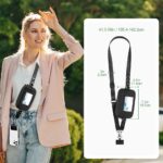 2pcs rfid clip and go strap for phone with wallet crossbody phone lanyard | includes wrist strap and zippered anti theft pocket, suitable for everyday travel, universal multi functional mobile phone lanyard, compatible with most smartphones