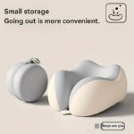 portable neck pillow for travel & home use – ergonomic cervical, compact & easy storage, comfortable sleep, ideal for desk, car, & long flights, slow rebound, machine washable cover, lightweight and portable travel companion