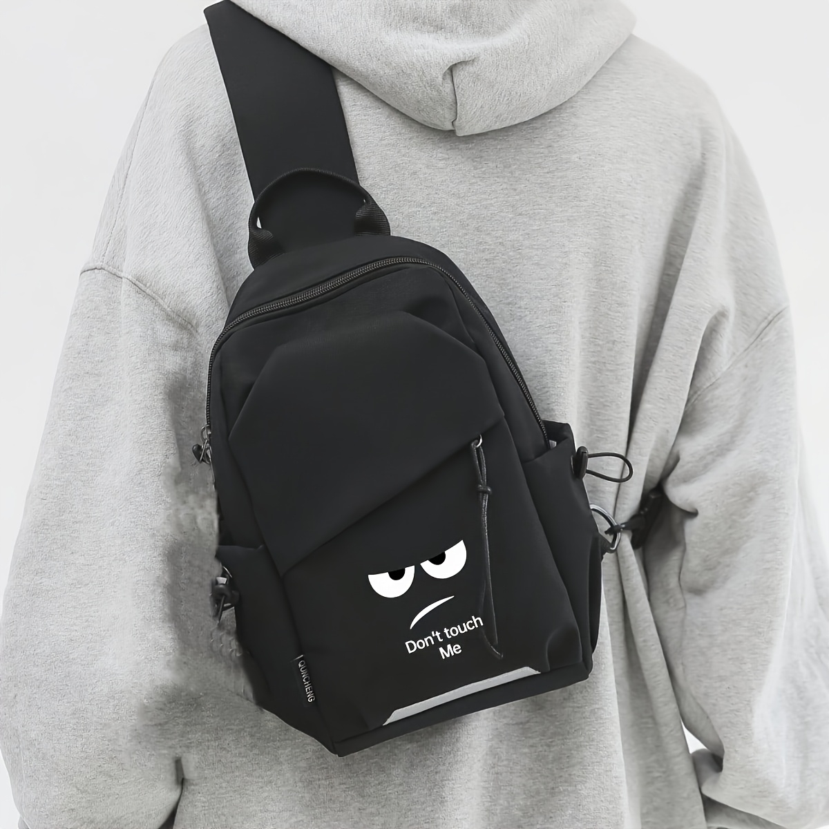 a stylish and lightweight sling backpack designed for sporty travel, featuring a sturdy zipper and comfortable fabric, perfect for everyday use and as gifts for christmas and new year