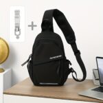 a stylish and lightweight sling backpack designed for sporty travel, featuring a sturdy zipper and comfortable fabric, perfect for everyday use and as gifts for christmas and new year
