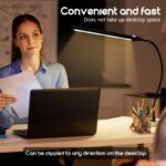 96led table lamp, desk lamp, usb powered clip on led reading light flexible gooseneck design, 3 color modes, adjustable brightness, suitable for reading, video calling, home office, bedside, and handicrafts
