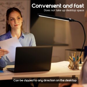 96led table lamp, desk lamp, usb powered clip on led reading light flexible gooseneck design, 3 color modes, adjustable brightness, suitable for reading, video calling, home office, bedside, and handicrafts