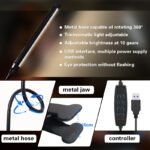 96led table lamp, desk lamp, usb powered clip on led reading light flexible gooseneck design, 3 color modes, adjustable brightness, suitable for reading, video calling, home office, bedside, and handicrafts