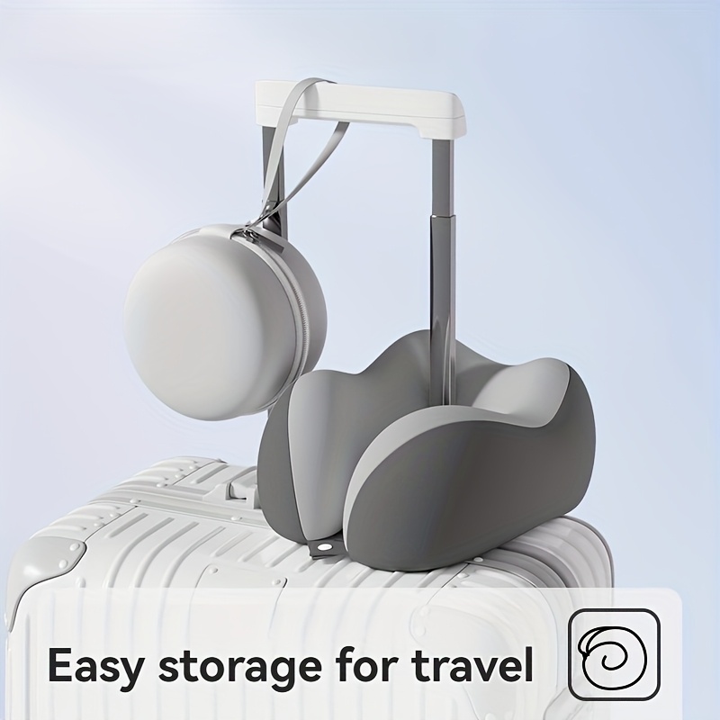 portable neck pillow for travel & home use – ergonomic cervical, compact & easy storage, comfortable sleep, ideal for desk, car, & long flights, slow rebound, machine washable cover, lightweight and portable travel companion