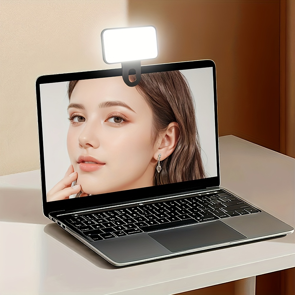 1pc mini clamping fill light portable for video conference, live streaming & phone photography | pocket beauty lamp for iphone 16/17 series, for samsung s25/fold7/flip7 & most smartphones
