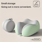 portable neck pillow for travel & home use – ergonomic cervical, compact & easy storage, comfortable sleep, ideal for desk, car, & long flights, slow rebound, machine washable cover, lightweight and portable travel companion