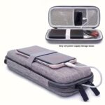 hard shell travel case for rav power 26800/20100/20000mah, anker powercore 26800mah, romoss 30000mah, miady charger, ekrist, lab599 tx500 radio | light grey, polyester fiber material