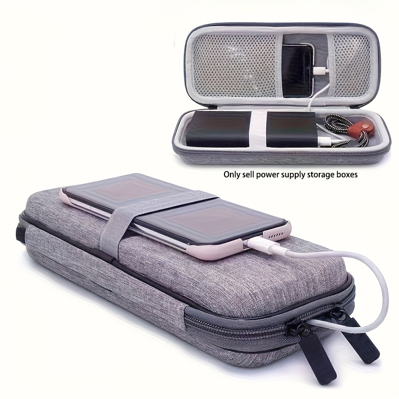 hard shell travel case for rav power 26800/20100/20000mah, anker powercore 26800mah, romoss 30000mah, miady charger, ekrist, lab599 tx500 radio | light grey, polyester fiber material