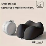 portable neck pillow for travel & home use – ergonomic cervical, compact & easy storage, comfortable sleep, ideal for desk, car, & long flights, slow rebound, machine washable cover, lightweight and portable travel companion