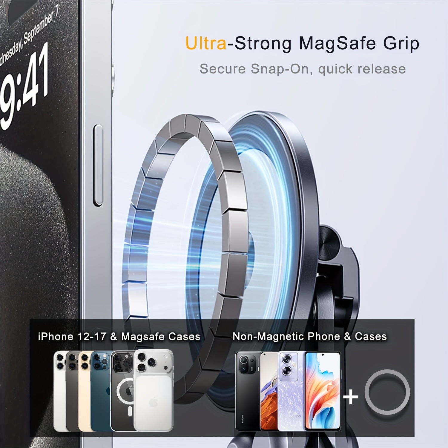 1pc 3 in 1 foldable adjustable height magnetic stand | suitable for phones, tablets, laptops, and computers, compatible with iphone/type c android connectors, offers 8 height adjustment settings, portable desktop holder, laptop desk, aluminum alloy