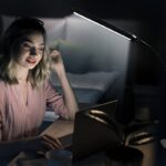 96led table lamp, desk lamp, usb powered clip on led reading light flexible gooseneck design, 3 color modes, adjustable brightness, suitable for reading, video calling, home office, bedside, and handicrafts