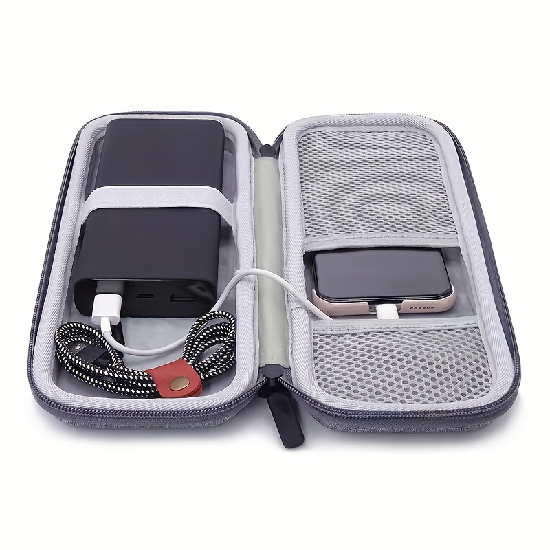 hard shell travel case for rav power 26800/20100/20000mah, anker powercore 26800mah, romoss 30000mah, miady charger, ekrist, lab599 tx500 radio | light grey, polyester fiber material