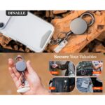 retractable cell phone lanyard, heavy duty metal anti theft phone tether with belt clip carabiner, universal anchor