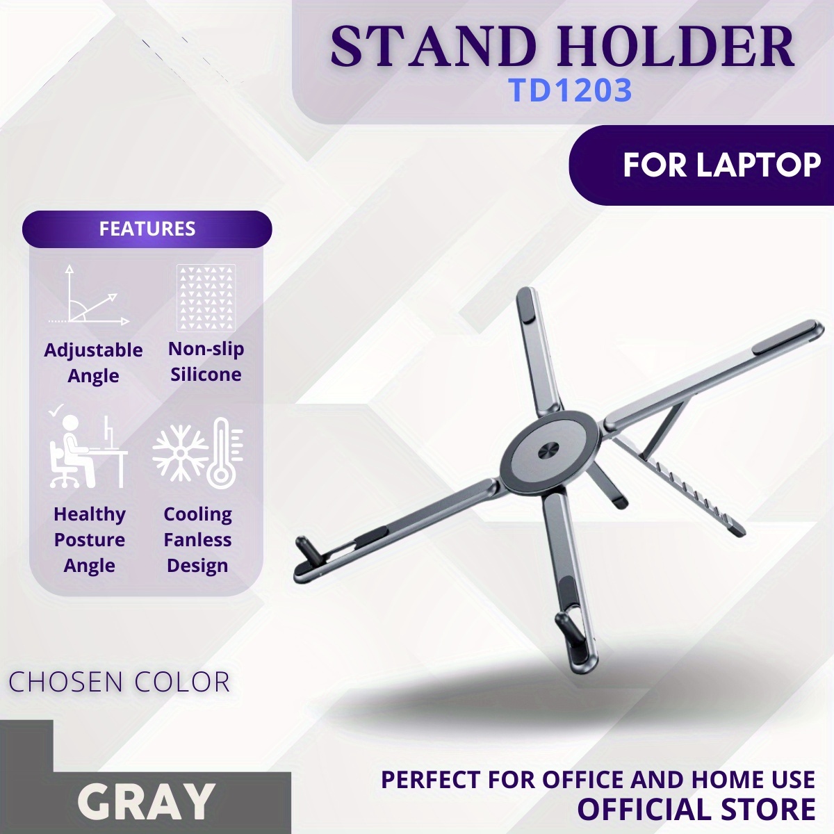 1pc 3 in 1 foldable adjustable height magnetic stand | suitable for phones, tablets, laptops, and computers, compatible with iphone/type c android connectors, offers 8 height adjustment settings, portable desktop holder, laptop desk, aluminum alloy