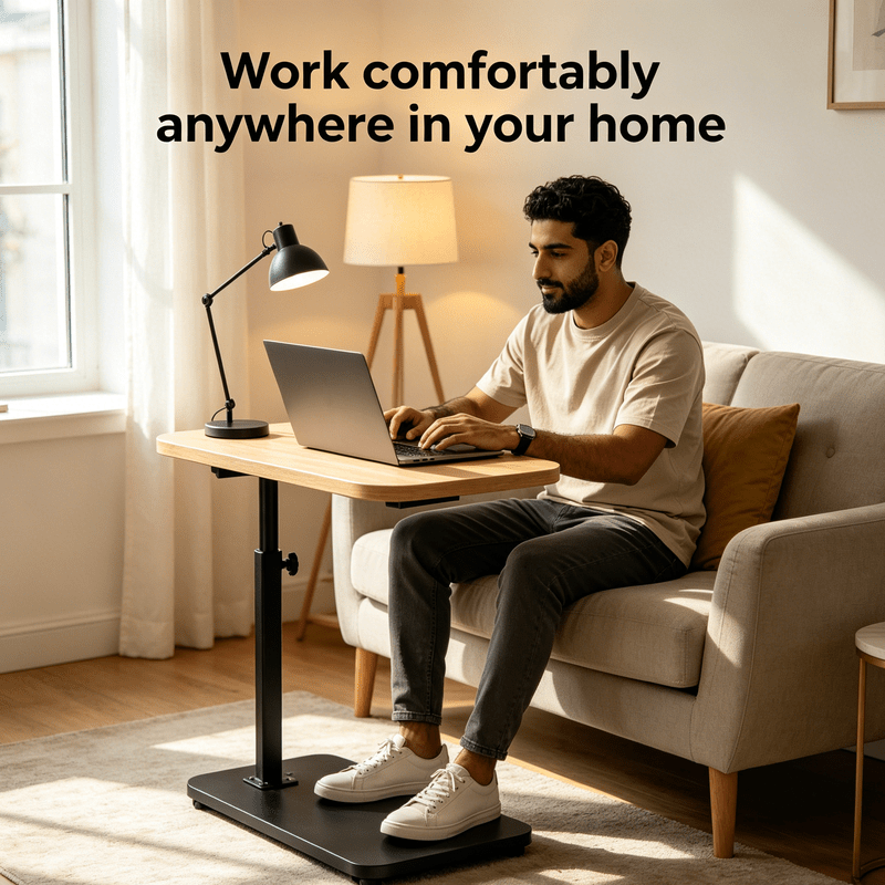Height-Adjustable Mobile Side Table