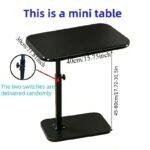 17.72 to 80.01 cm height adjustable side table/desk, premium black walnut wood grain finish, mobile with adjustable height, suitable as a home office computer desk or sofa side table, ideal for office reception or holiday gifting. dz 39 sfz