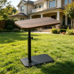 17.72 to 80.01 cm height adjustable side table/desk, premium black walnut wood grain finish, mobile with adjustable height, suitable as a home office computer desk or sofa side table, ideal for office reception or holiday gifting. dz 39 sfz