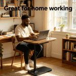17.72 to 80.01 cm height adjustable side table/desk, premium black walnut wood grain finish, mobile with adjustable height, suitable as a home office computer desk or sofa side table, ideal for office reception or holiday gifting. dz 39 sfz